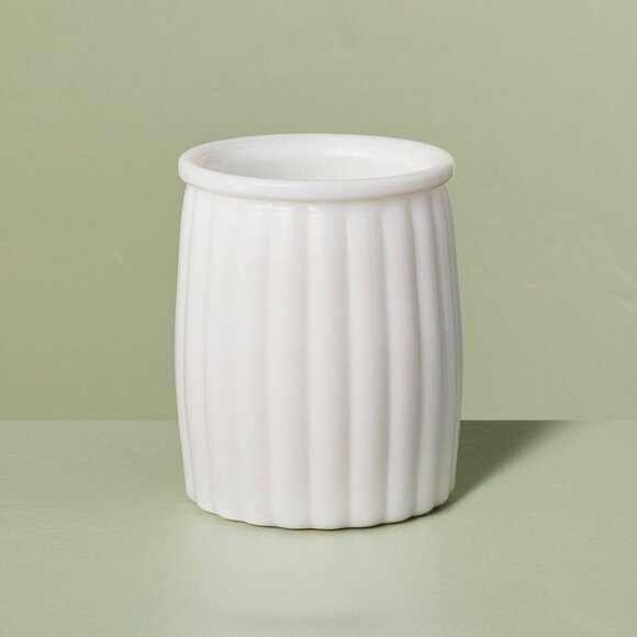 Hearth & Hand Other - Ribbed Milk Glass Bathroom Tumbler White – Hearth & Hand Magnolia, Target 2023